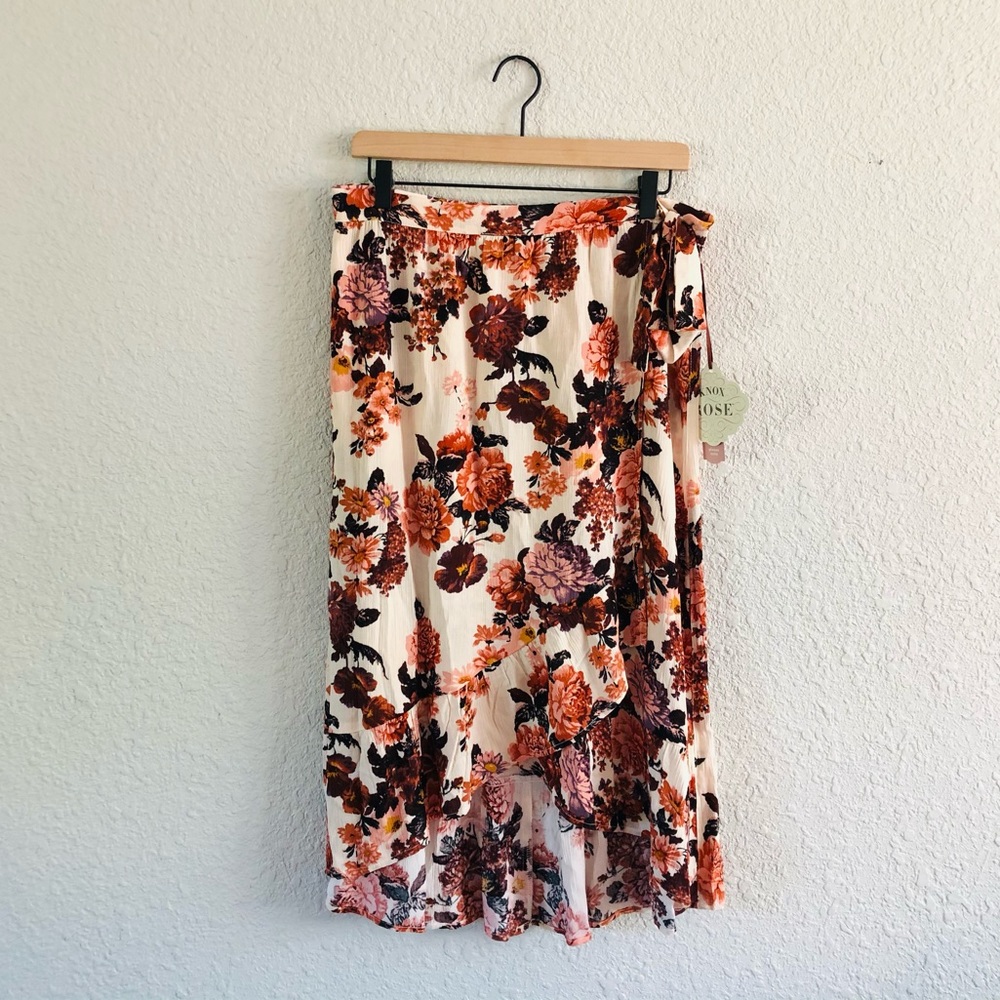 Knox Rose Cream Blush Floral Wrap Skirt